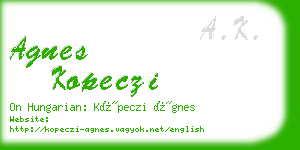 agnes kopeczi business card